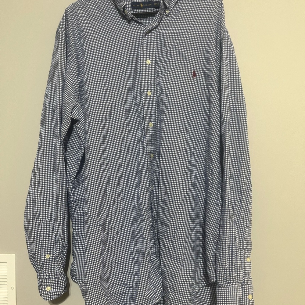 Ralph Lauren Navy Checkered‎ Button-Down Shirt
